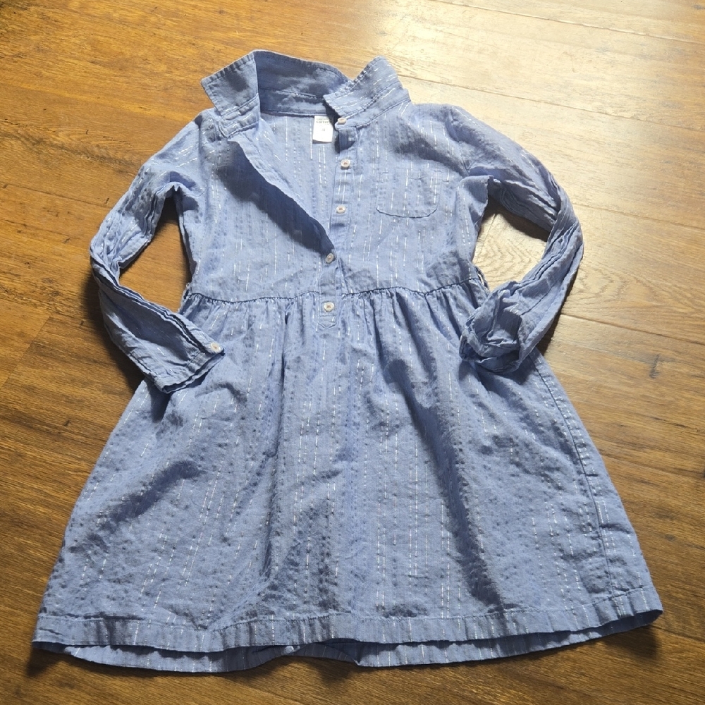 Carters Light  Blue Long Sleeve Dress